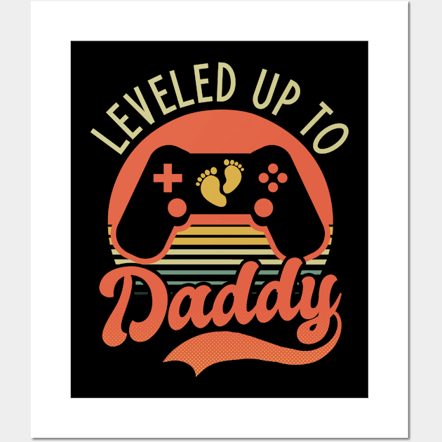 Pregnancy Announcement Shirt | Leveled Up To Daddy Wall Art by Gawkclothing